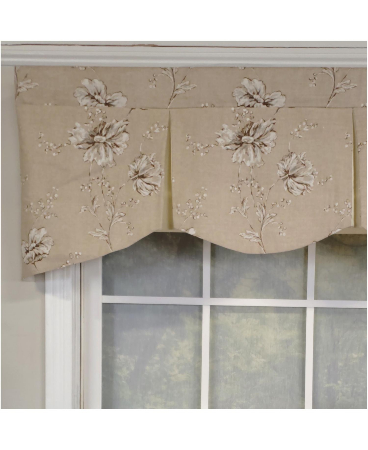 Rlf Home 3" Rod Pocket High Quality Fabric Desert Flower Mandy Valance for Windows 50" x 17" Camel