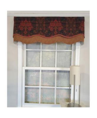 3" Rod Pocket High Quality Fabric Espadas Glory Valance for Windows 50" x 16" Burgundy