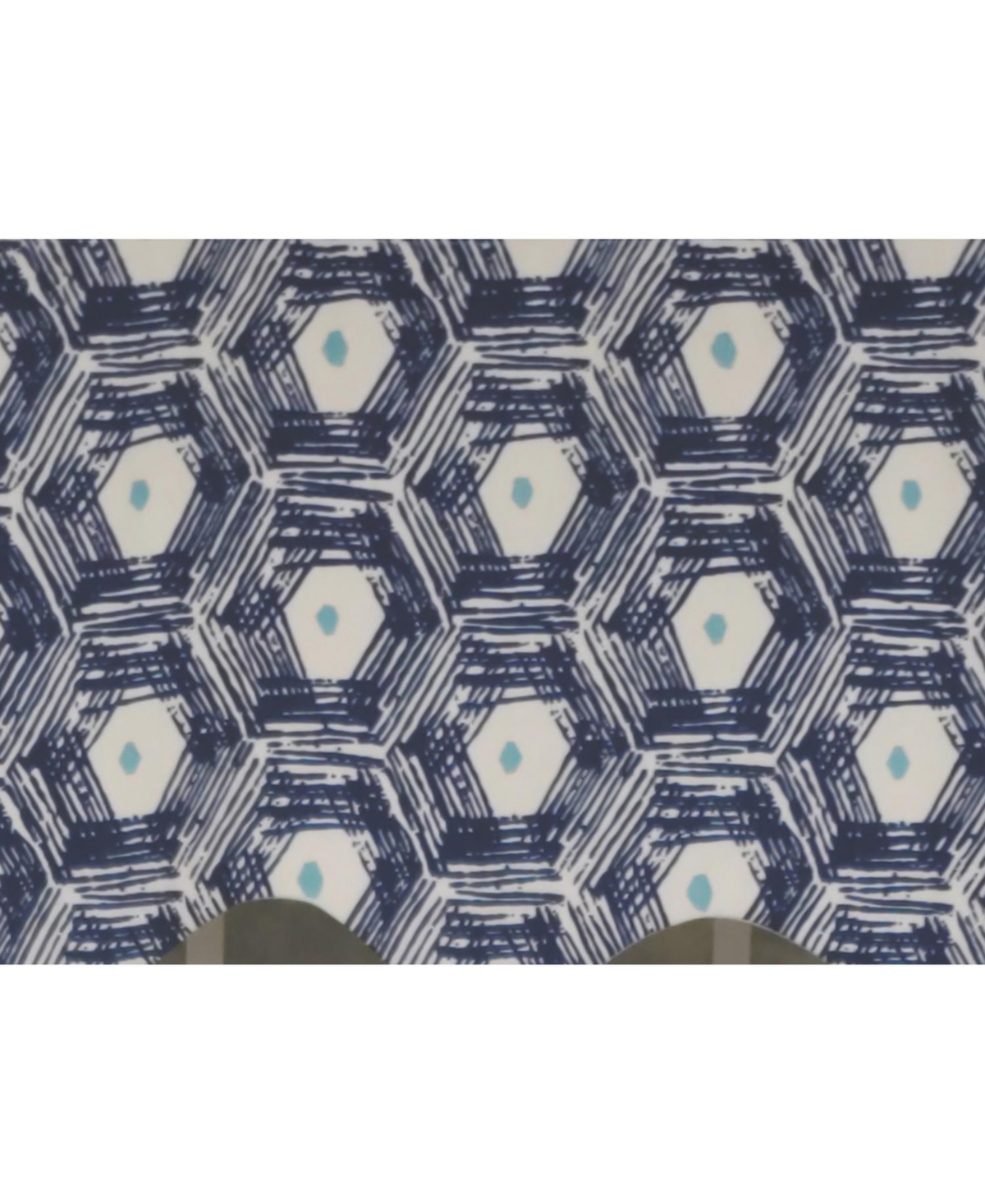 Rlf Home 3" Rod Pocket High Quality Fabric Jerin Regal Valance for Windows 50" x 17" Navy