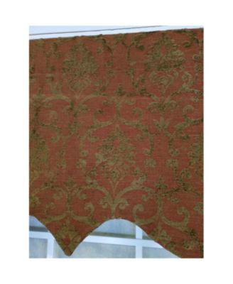 3" Rod Pocket High Quality Fabric Kamau Garnet Regal Valance for Windows 50" x 17" Garnet