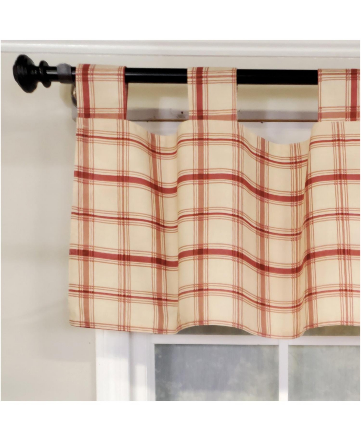 Rlf Home 4" Top Tab High Quality Fabric Al Fresco Tab Valance for Windows 50" x 16" Burgundy