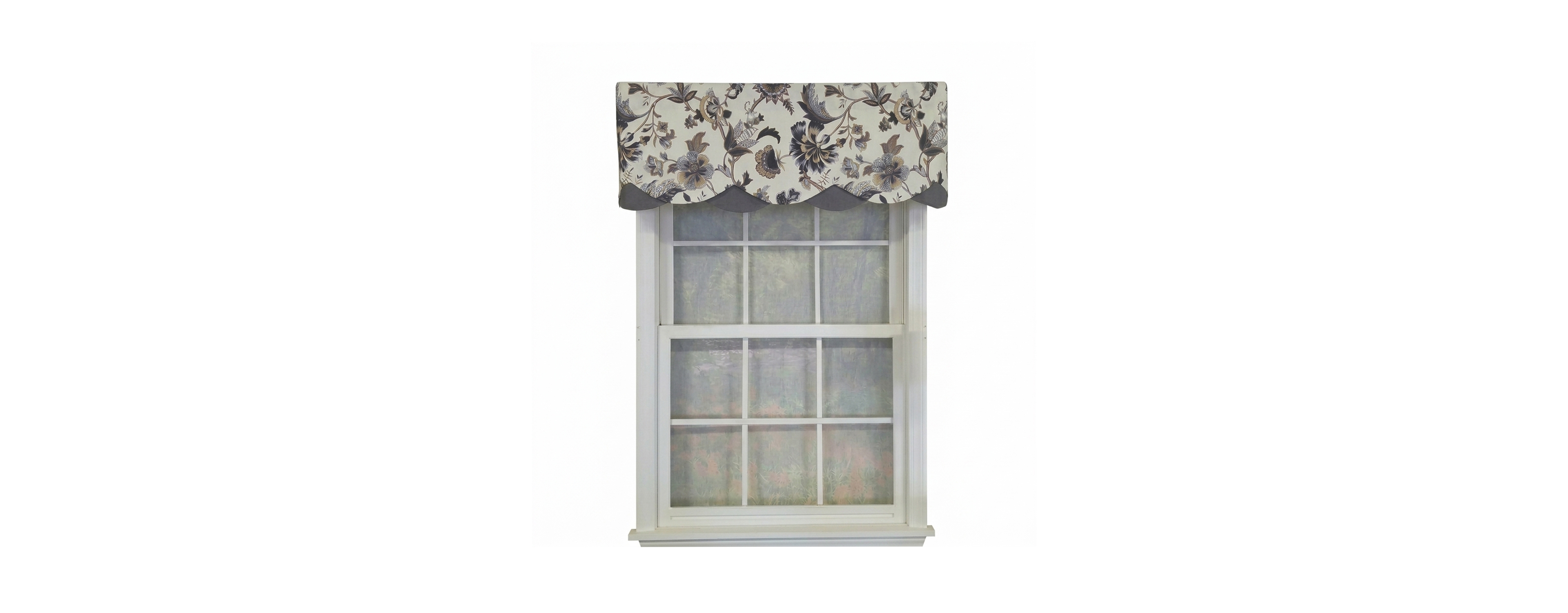 Rlf Home 100% Cotton Zanzibar Petticoat With Poly/Cotton lining Rod Pocket Valance 50" x 17" Gray