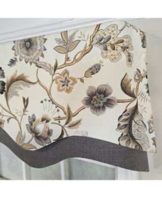 100% Cotton Zanzibar D-Regal  Fully lined Windows Rod Pocket Valance 50" x 17"  Gray