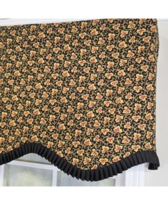 100% Cotton Flemington Provance  Fully lined Windows Rod Pocket Valance 50" x 15"  Black