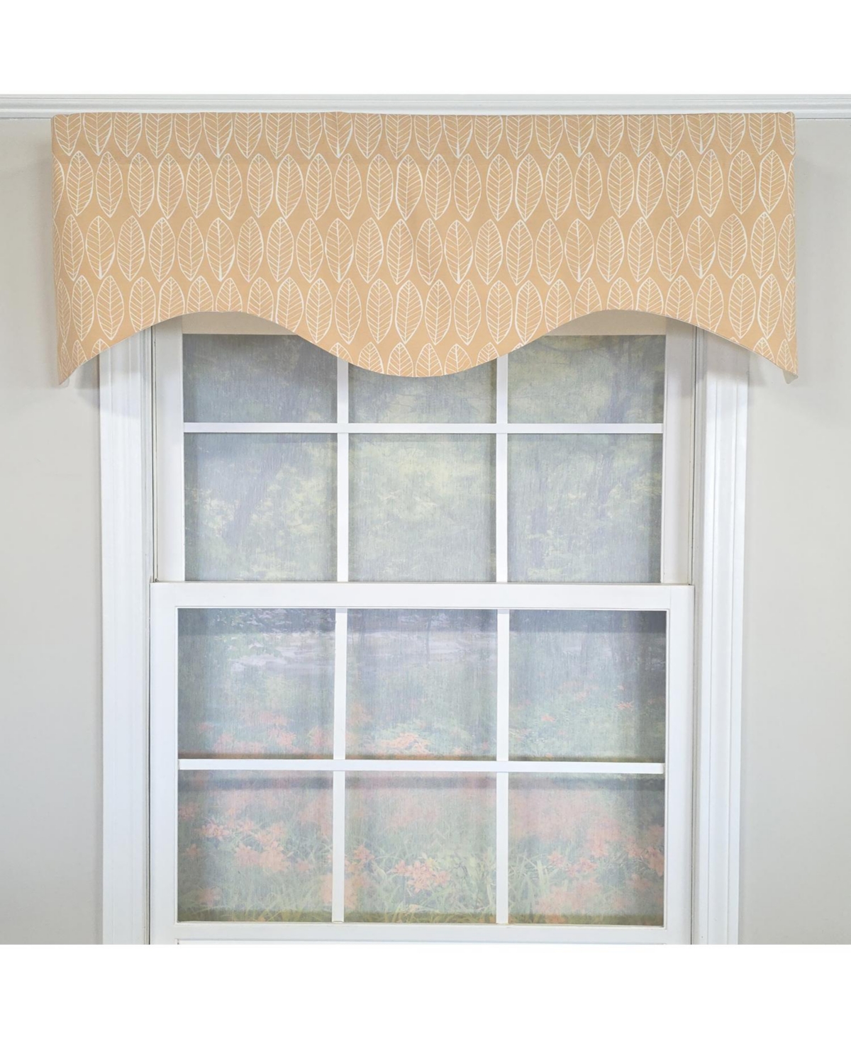Rlf Home Fall Cornice Valance - 100% Cotton with Ivory Lining 50" x 17" Tan