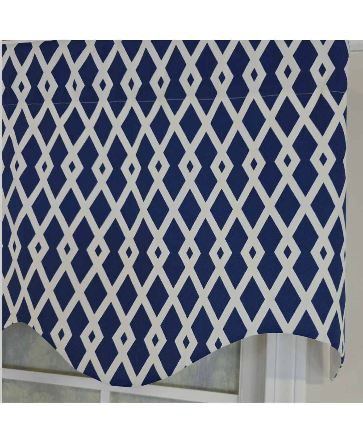 Rlf Home 100% Cotton Jewel Regal Fully lined Windows Rod Pocket Valance 50" x 17" Navy