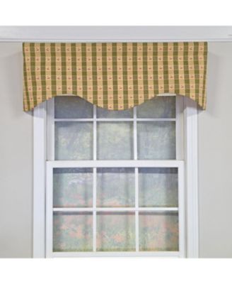 100% Cotton Cherry Plaid Cornice  Fully lined Windows Rod Pocket Valance 50" x 17"  Green