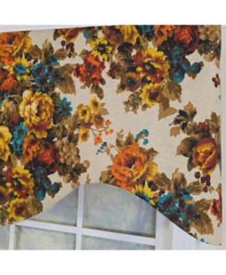 100% Cotton Bountiful Cornice  Fully lined Windows Rod Pocket Valance 50" x 17"  Multi