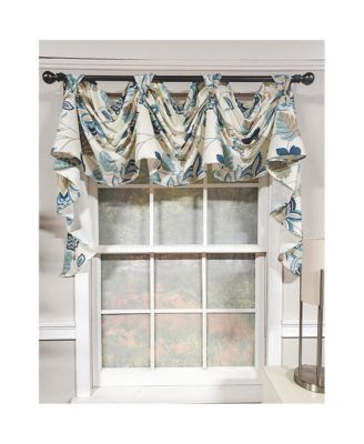 Samanta 3" Tab Top Luxurious and Elegant Window Treatment 3-Scoop Victory Swag 56" x 18" Blue