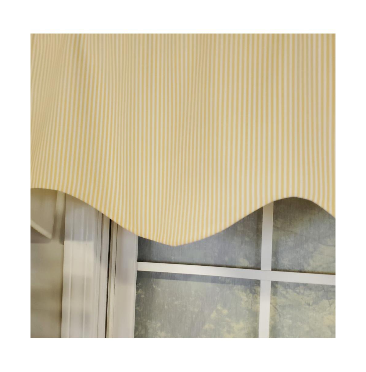 Rlf Home Pin Stripe Regal 3" Rod Pocket Lining Luxurious and Elegant Window Treatment Valance 50" x 17" Yellow