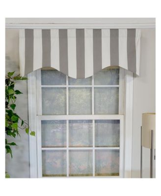 Cabana Stripe Cornice 3" Rod Pocket Lining Luxurious and Elegant Window Treatment Valance 50" x 17" Gray