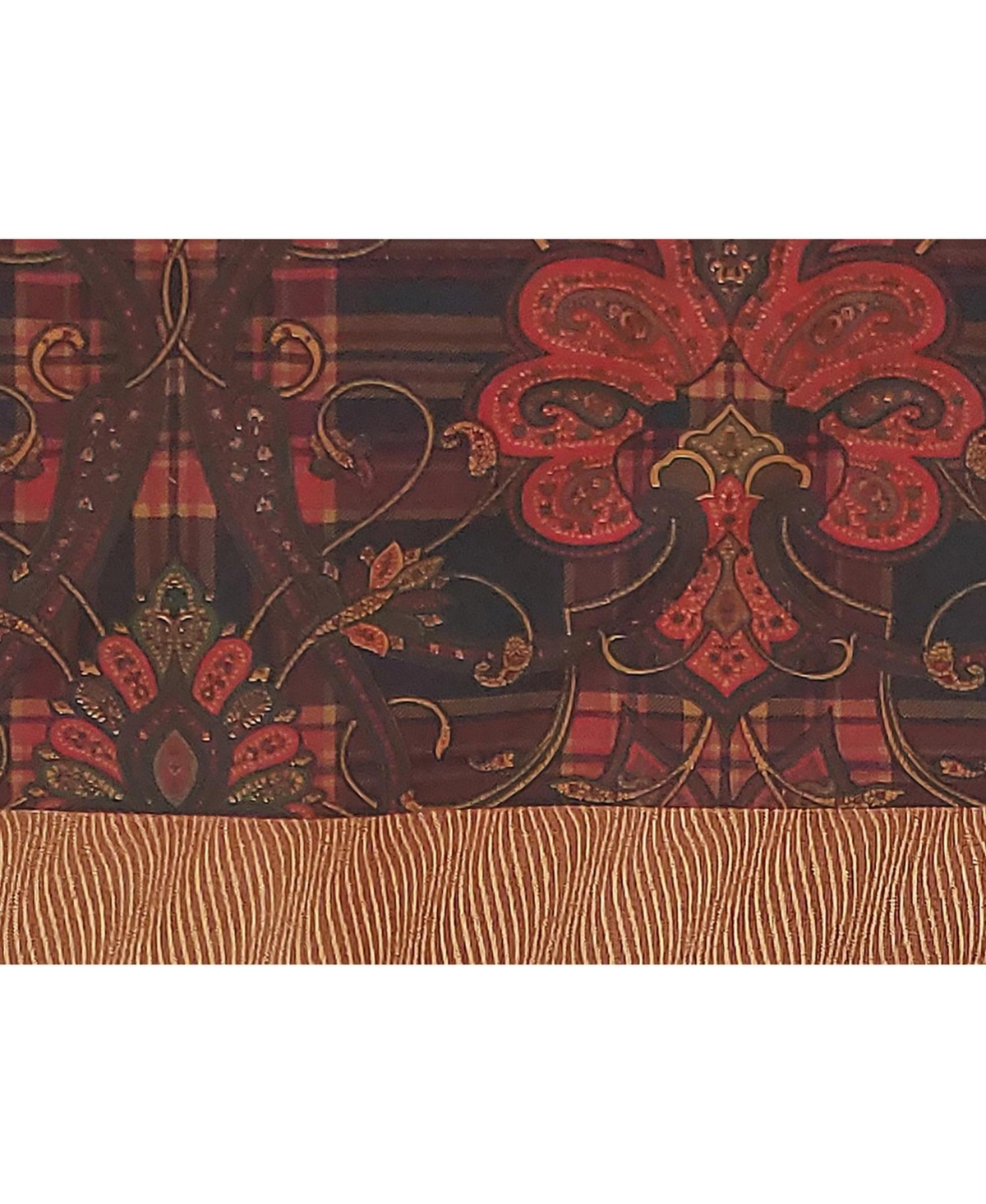 Rlf Home 3" Rod Pocket High Quality Fabric Espadas Banded Valance for Windows 50" x 16" Burgundy