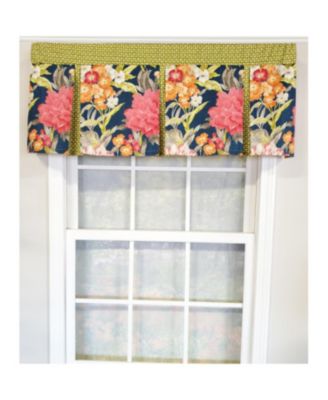 3" Rod Pocket High Quality Fabric Queen's Favor Pleated Valance for Windows 50" x 16" Marine