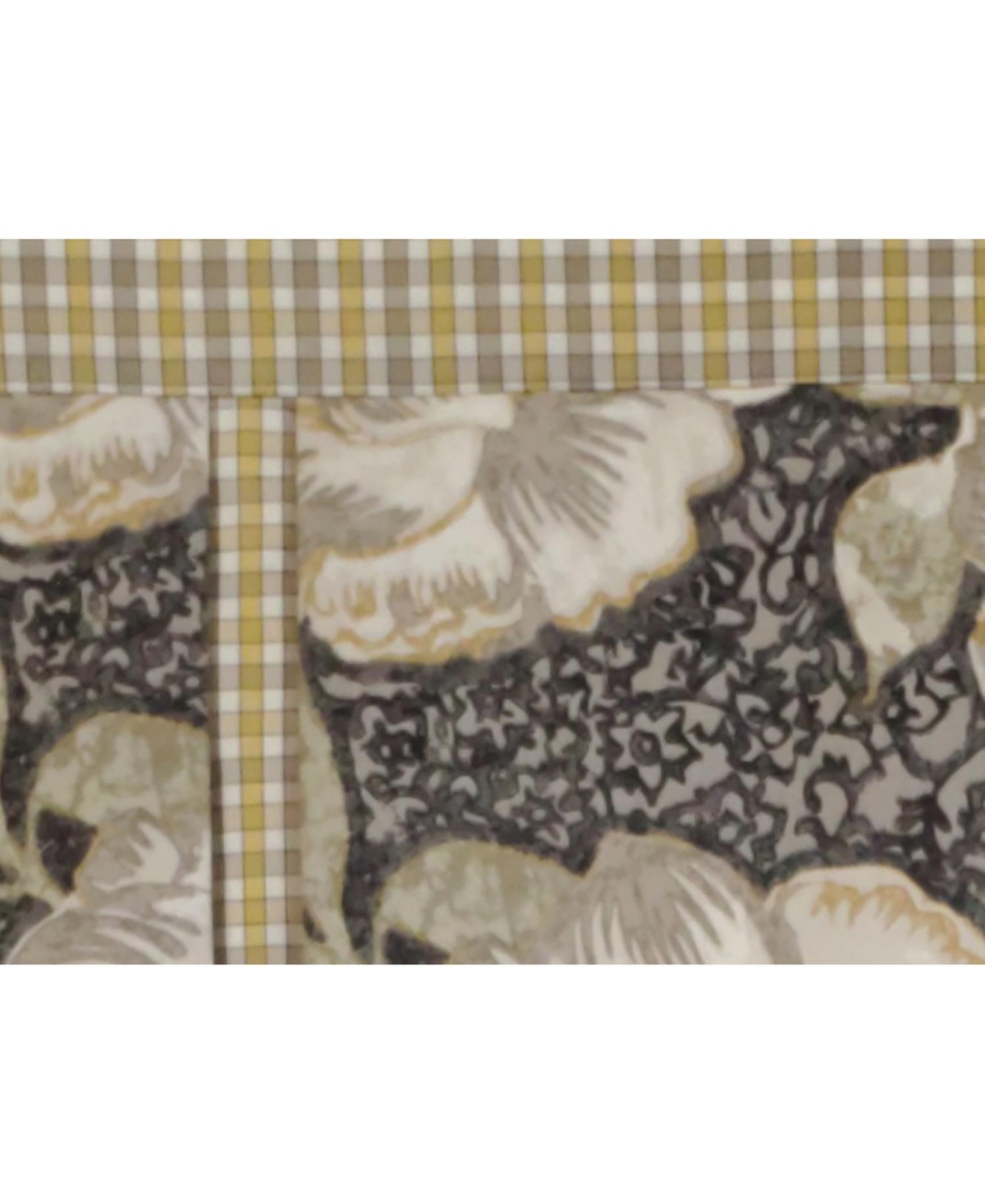 Rlf Home 3" Rod Pocket High Quality Fabric Peony Ball Pleated Valance for Windows 50" x 16" Gray