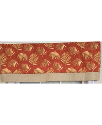100% Cotton Hawthorn Banded With Poly/Cotton Ivory lining Rod Pocket Valance 50" x 17" Red