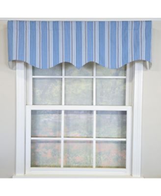 100% Cotton Freya Stripe Regal  Fully lined Windows Rod Pocket Valance 50" x 17"  Blue