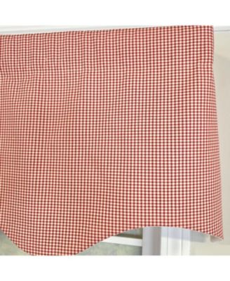100% Cotton Gingham Regal With Poly/Cotton Ivory lining Rod Pocket Valance 50" x 16" Red