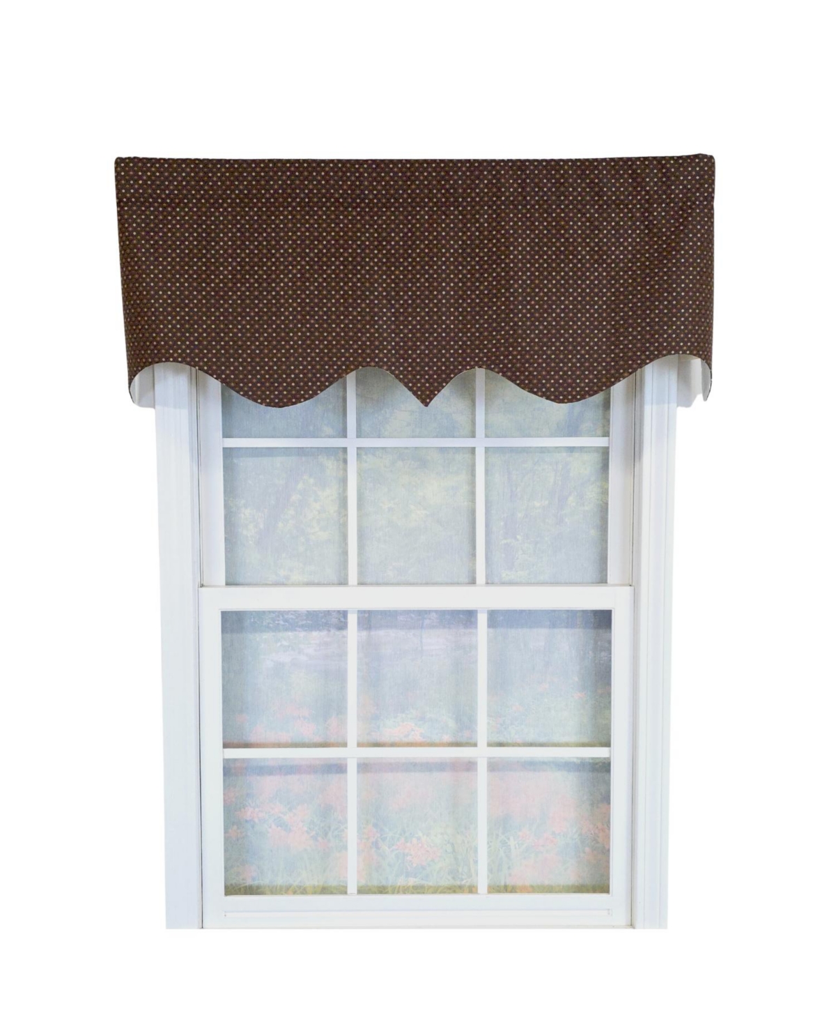 Rlf Home 100% Cotton Metz Regal Fully lined Windows Rod Pocket Valance 50" x 17" Brown