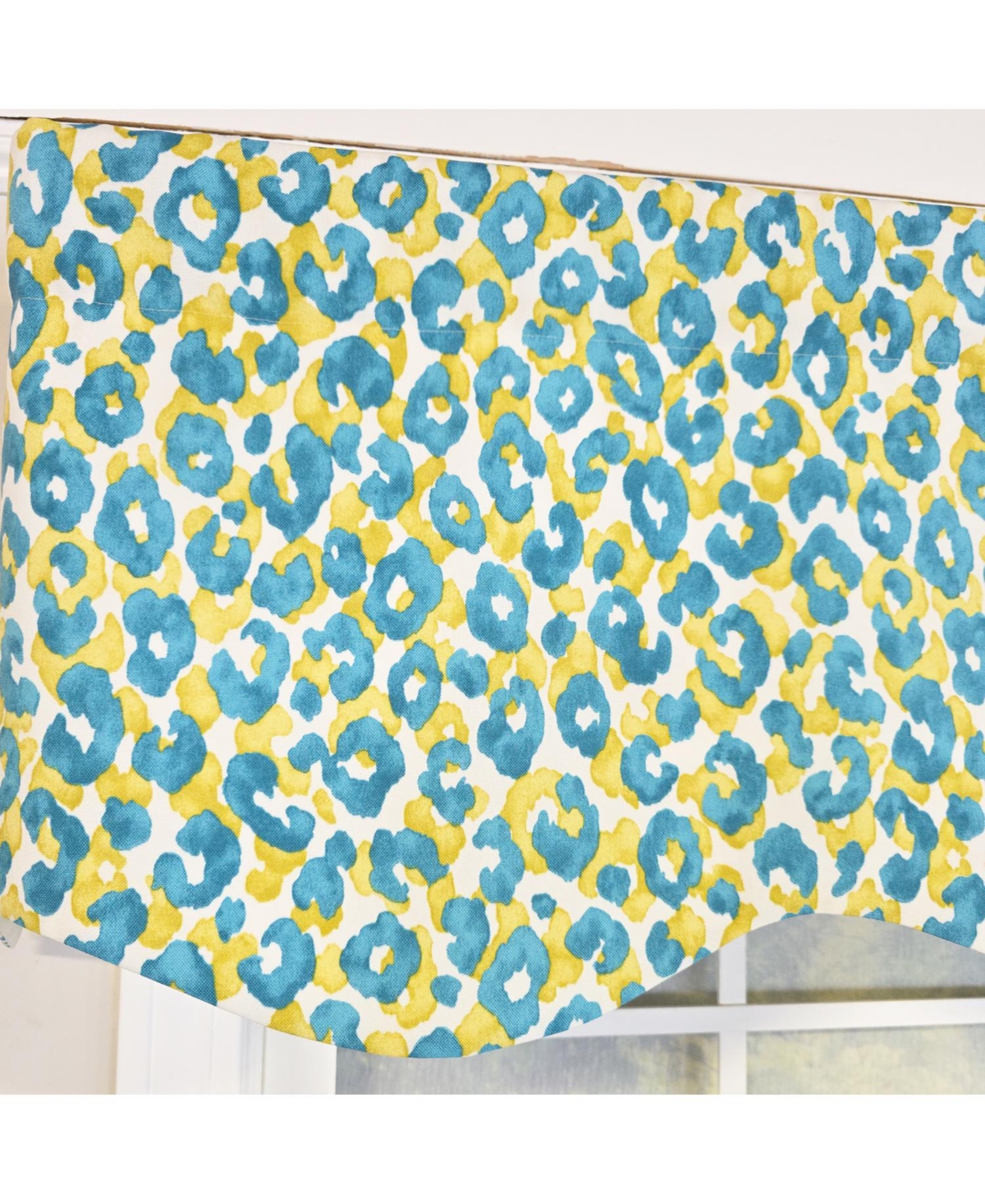 Rlf Home 100% Cotton Marrakesh Provance Fully lined Windows Rod Pocket Valance 50" x 15" Green