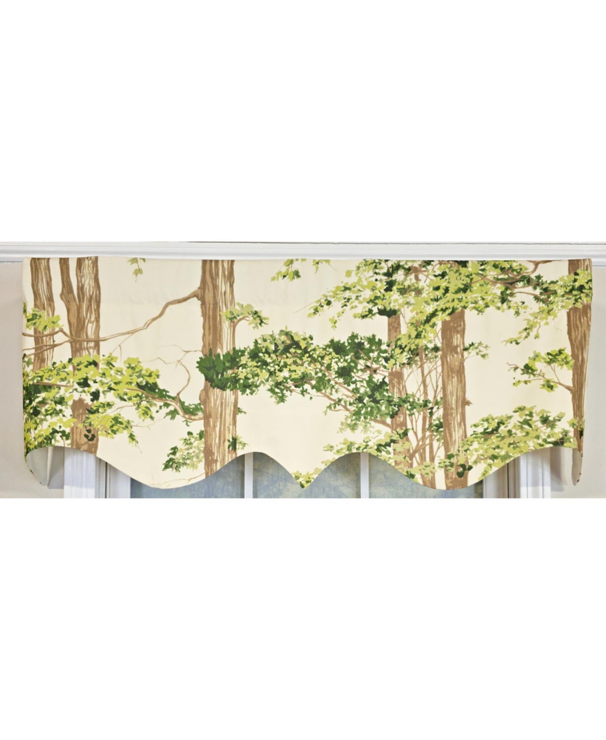 Rlf Home 100% Cotton Canopy Regal Fully lined Windows Rod Pocket Valance 50" x 17" Ivory