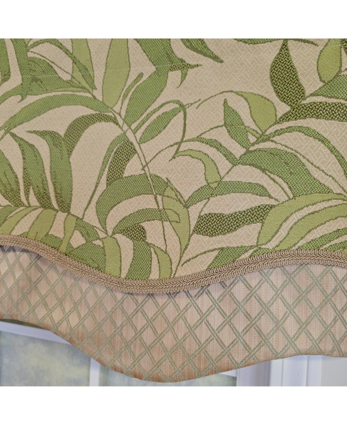 Rlf Home 100% Cotton Breeze Glory Fully lined Windows Rod Pocket Valance 50" x 16" Green