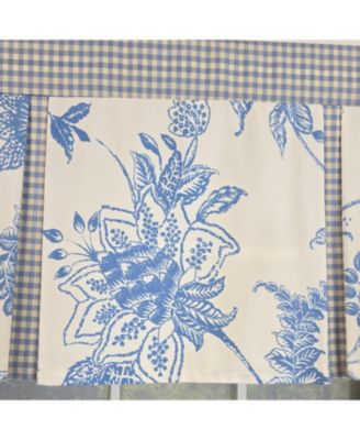 100% Cotton Natalia Pleated  Unlined Windows Rod Pocket Valance 50" x 17"  Blue