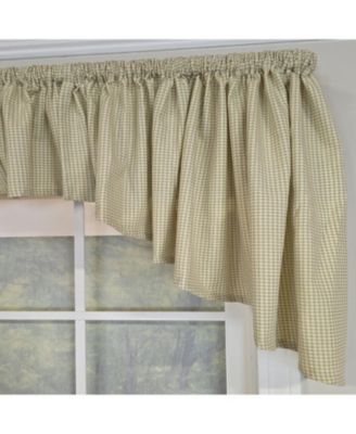100% Cotton 3-PC Crosswell Center/Jabot set Fully lined Rod Pocket Valance 75" x 23"  Sage