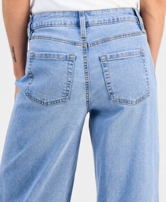 Petite High-Rise Zip-Fly Wide-Leg Jeans, Macy's Exclusive 