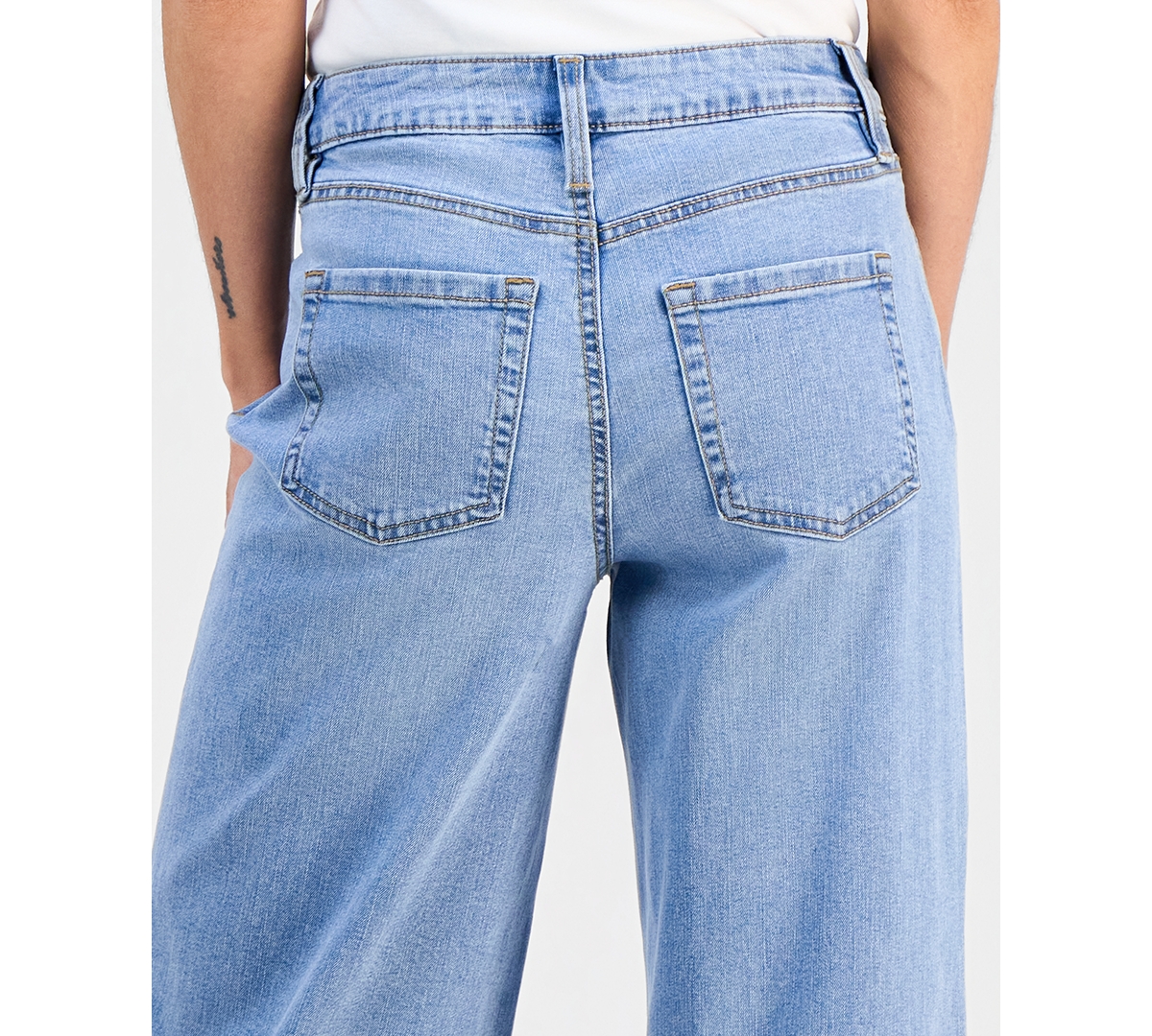 Style & Co Petite High-Rise Zip-Fly Wide-Leg Jeans, Macy's Exclusive