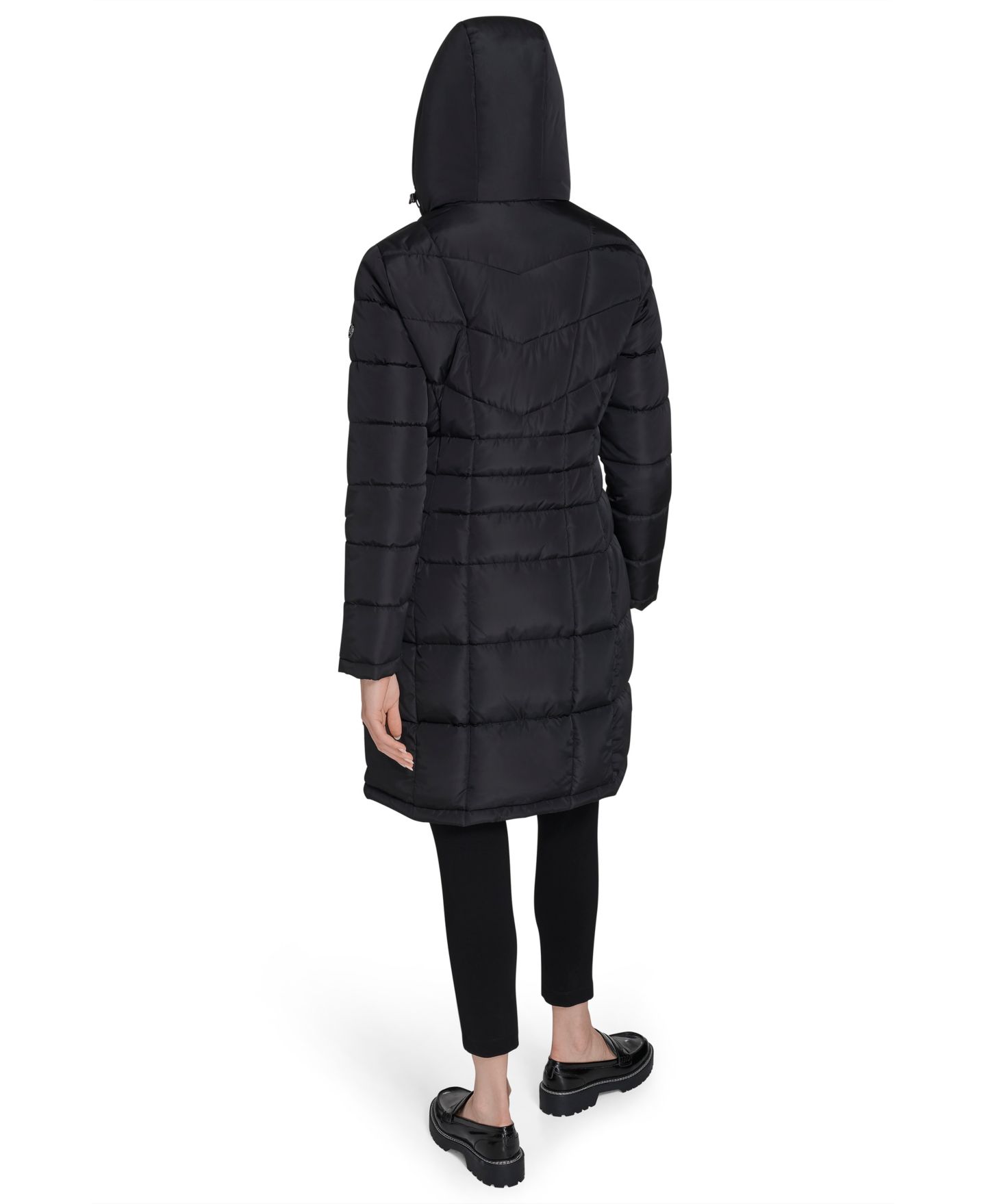 Женская куртка Calvin Klein Hooded Stand Collar Puffer, цвет: Чёрный — фото 7