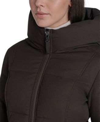 Women's Stand Collar Hooded Puffer Coat