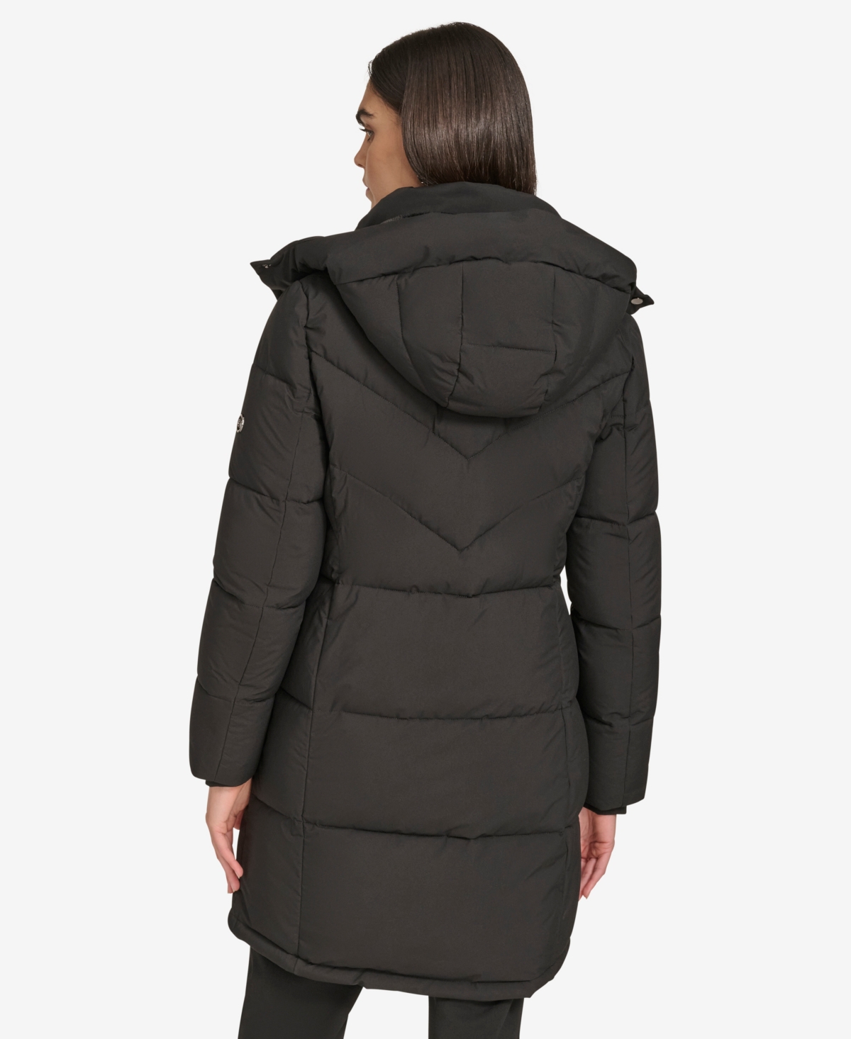 Calvin Klein Women's Hooded Stand Collar Puffer Coat In Black