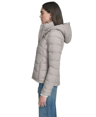 Women's Short Zip-Up Hooded Puffer Coat