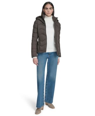 Women's Short Zip-Up Hooded Puffer Coat