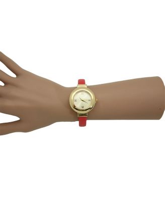 Hot Pink Petite Gold Tone Bangle Bracelet Watch