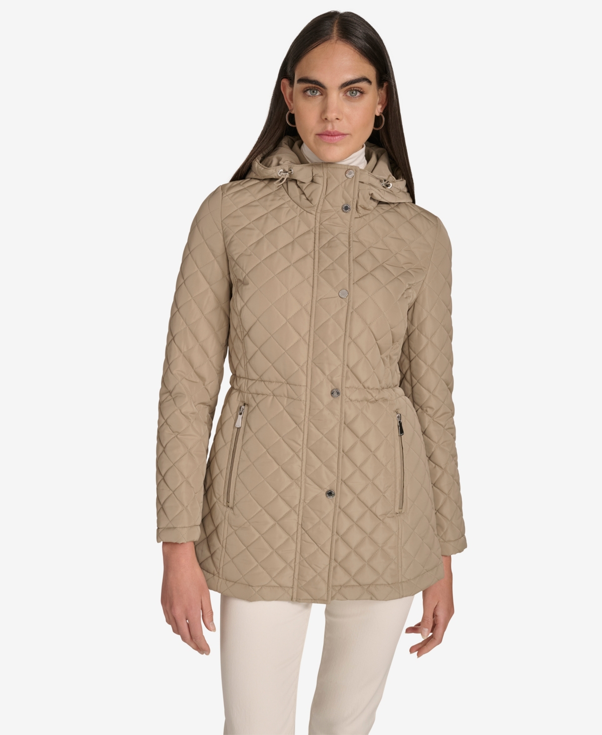 Calvin Klein Women's Anorak Quilted Jacket In Brown