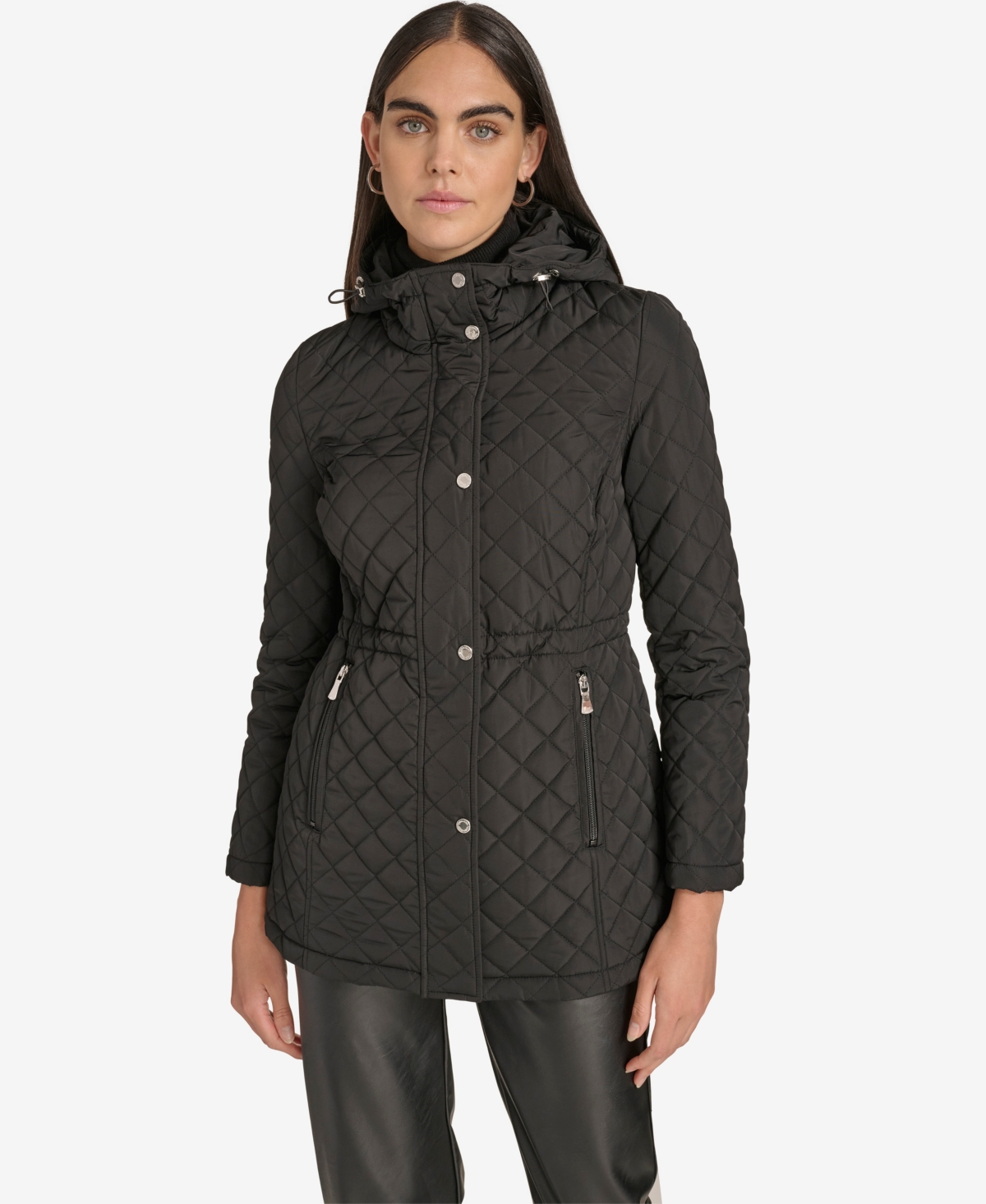 Calvin Klein Women's Anorak Quilted Jacket In Black