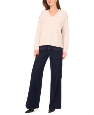 Women's Colorblocked Drop-Shoulder Sweater