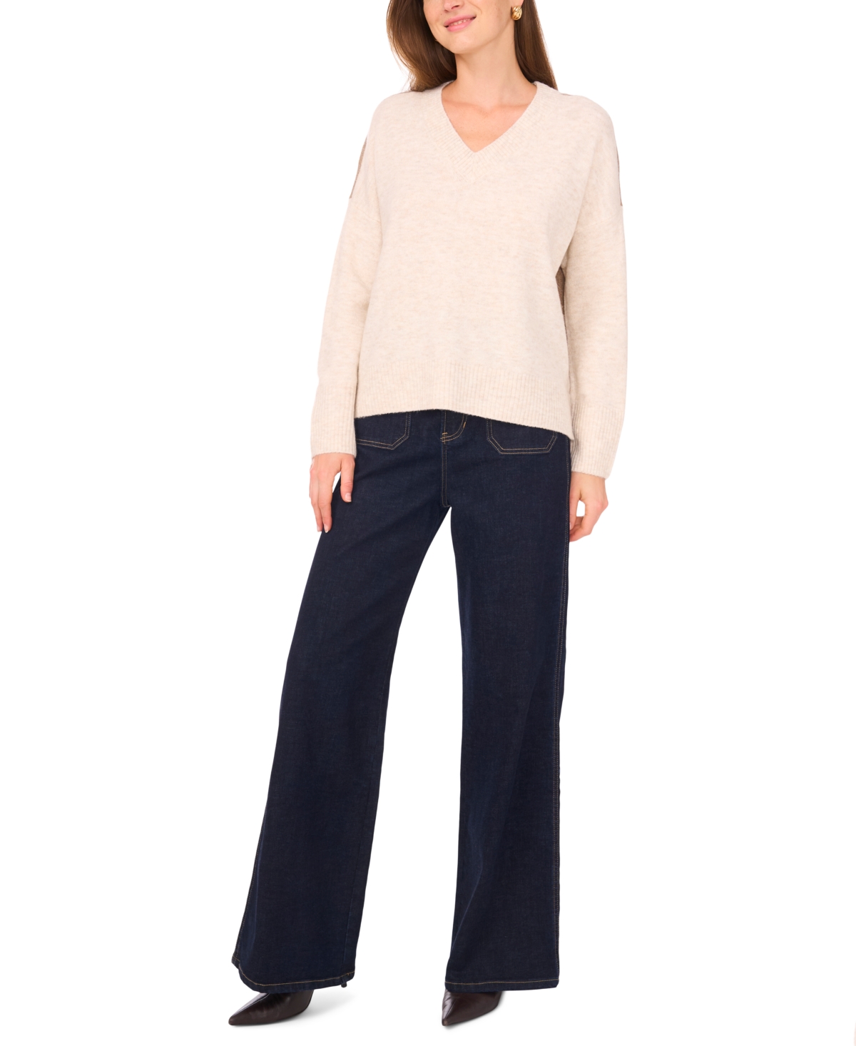 Vince Camuto Two Tone Sweater In Pink