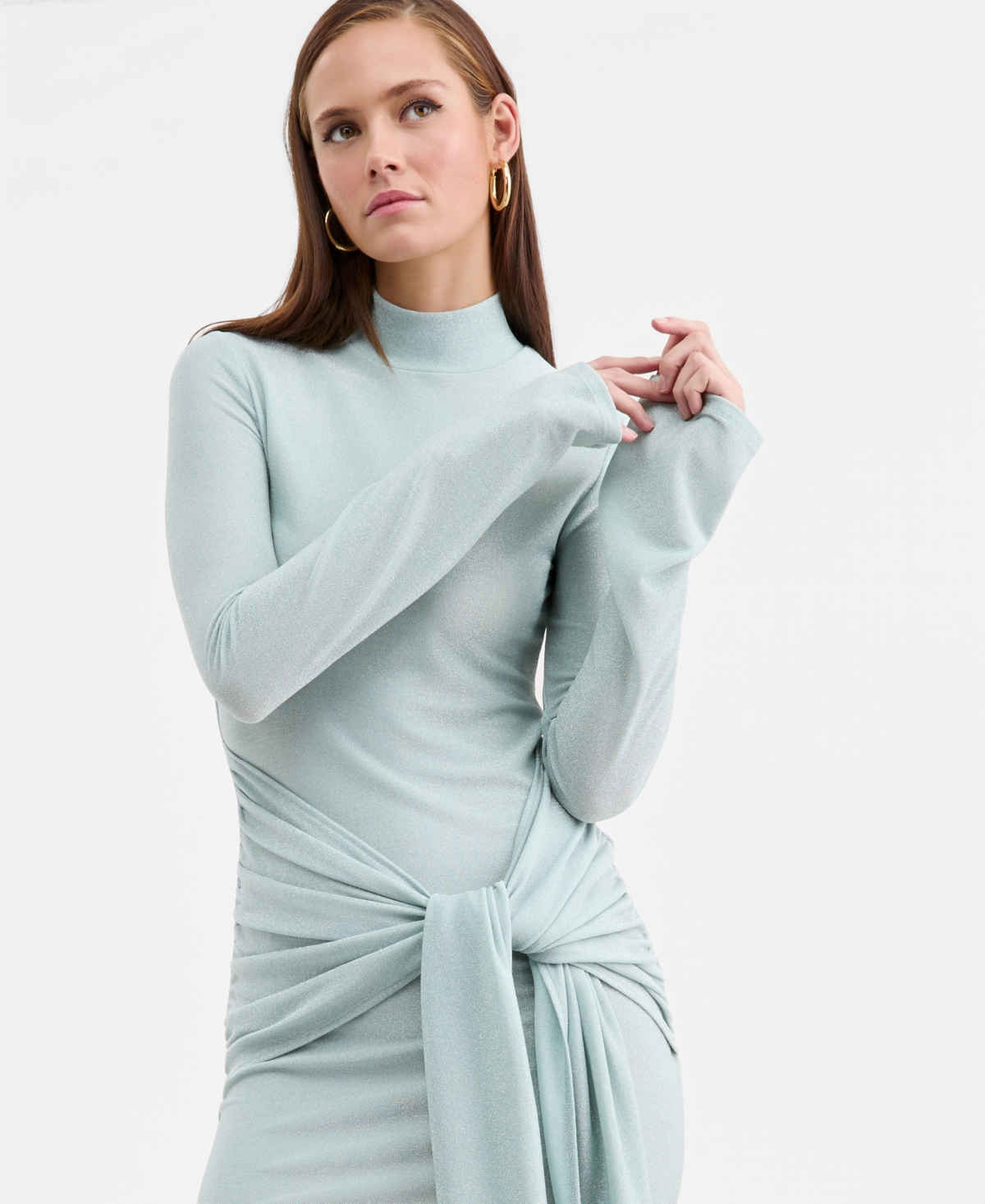 Bar Iii Women's Tie-Front Shine Minidress, Macy's Exclusive