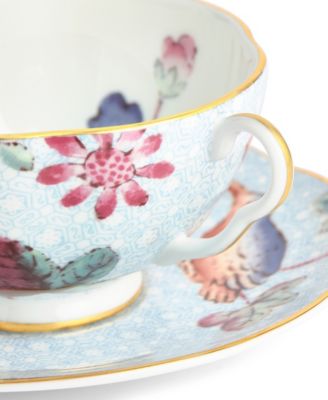Blue Cuckoo Teacup and Saucer