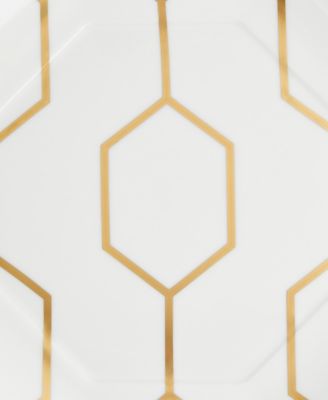 Gio Gold Octagonal Accent Plate White
