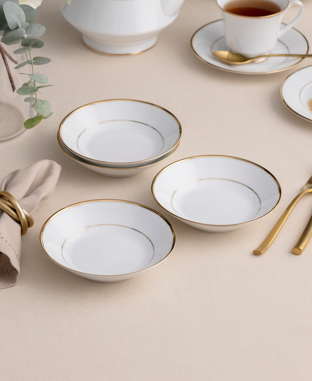 Noritake Heritage Set Of 4 Fruit Bowls In Gold