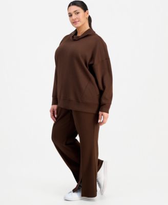 Plus Size Scuba High Neck Tunic  & Flare-Leg Bottoms, Macy's Exclusive 