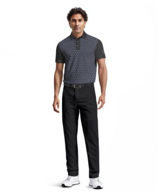 Men's Technical Linear Color-Block Short-Sleeve Polo Shirt