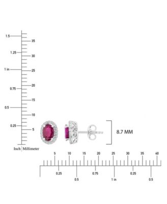 Sapphire (1.36 ct. t.w. ) & Diamond Halo Stud Earrings