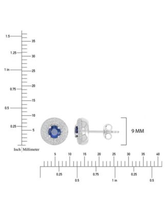 Sapphire (0.76 ct. t.w.) & Diamond Puffy Stud Earrings