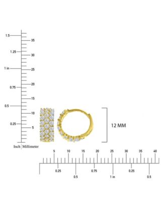 Cubic Zirconia Snap Bar Hoop Earrings