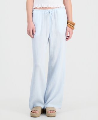 Juniors' Cotton Gauze Drawstring Beach Pants