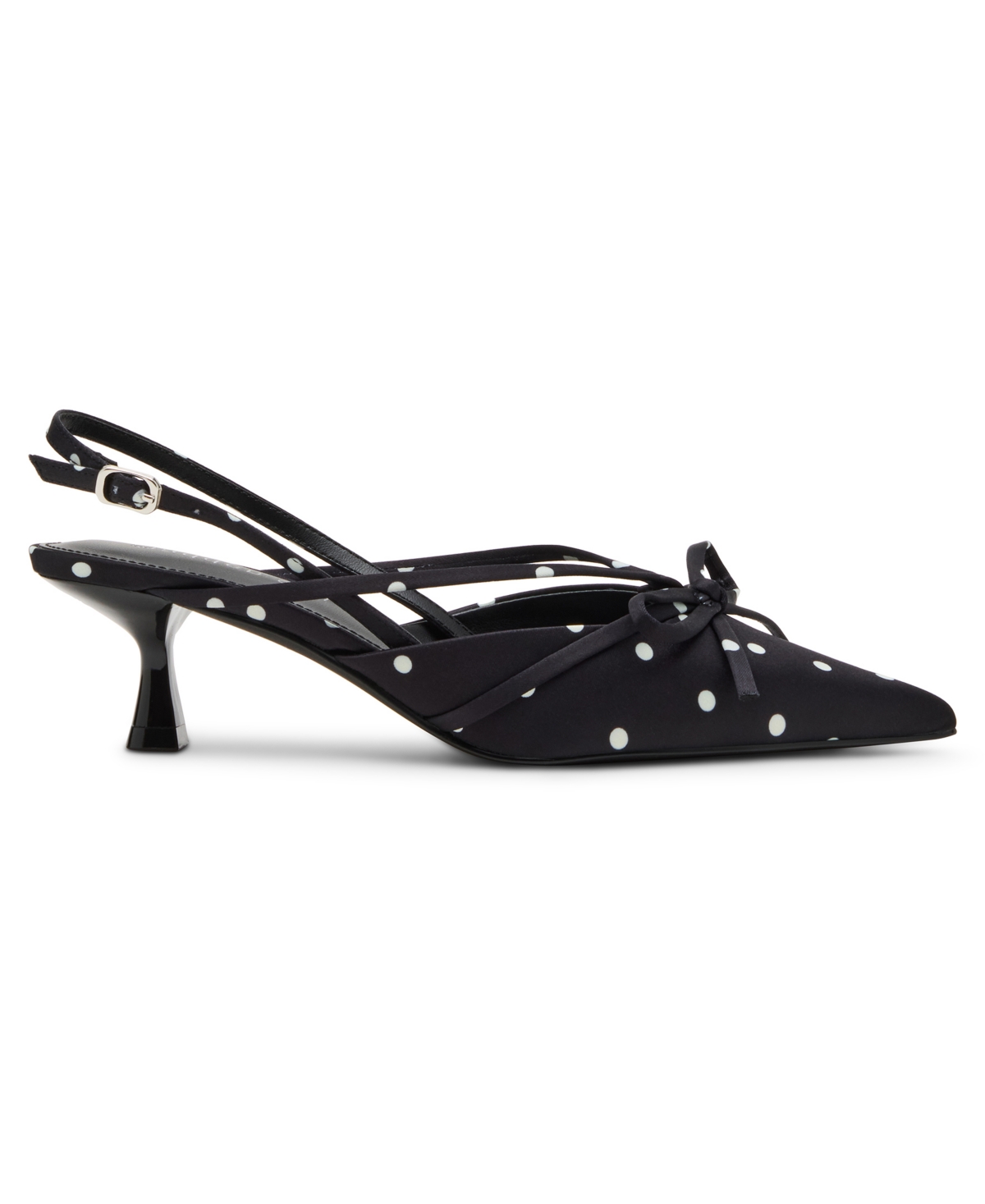 Madden Girl Women's Vixen Bow Slingback Kitten Heel Pumps In Black